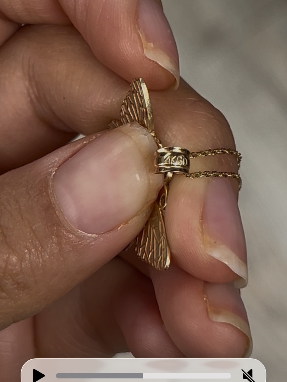 14k solid Gold Butterfly Pendant Necklace - Women Jewelry - Picture 4 of 7